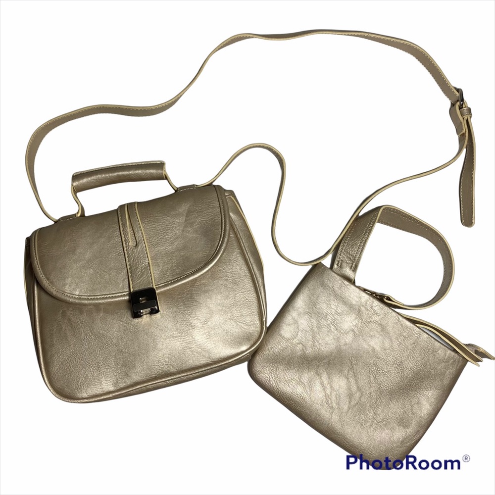 NWOT leather 2pc crossbody and wristlet set